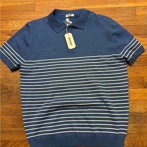 Classic Blue and White Striped Polo by Brooks Brothers